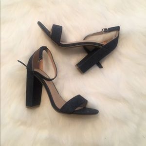 Denim heels
